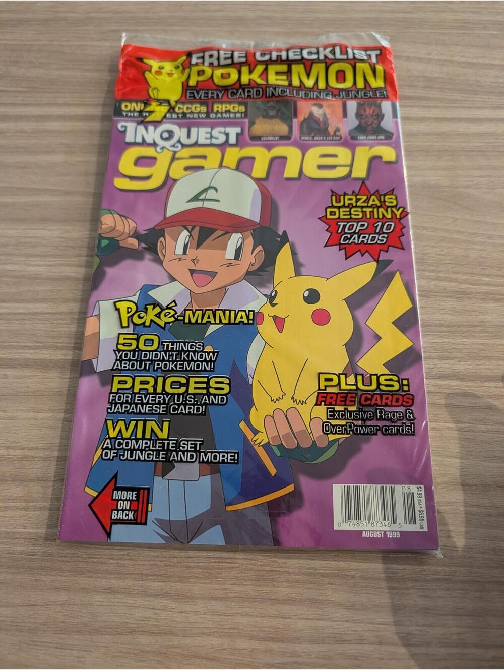 InQuest Gamer Magazine August 1999 - Pokemon Feature with Free Cards